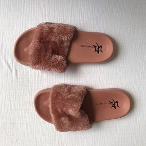 LFL by Lust for Life pink furry slides